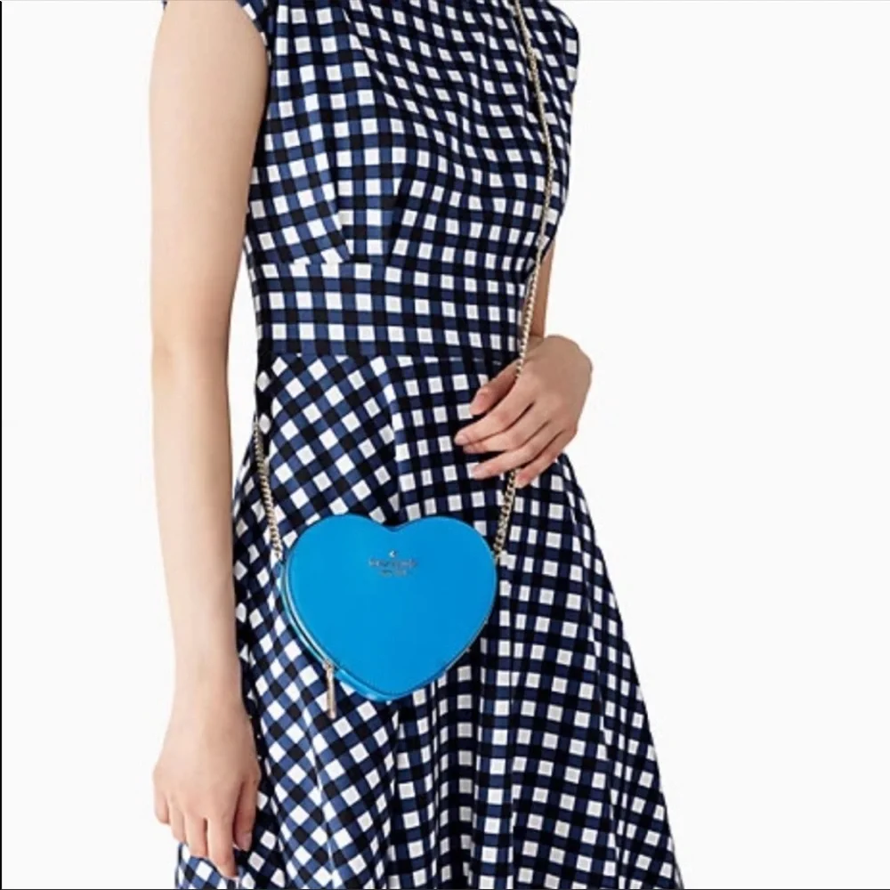 NWT KateSpade Love Shack Mini heart Crossbody Bag - blue